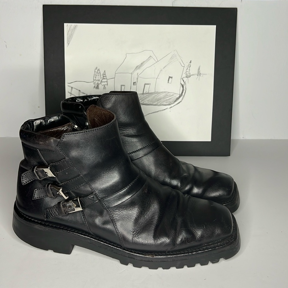 Gianni Versace Black Mens Chelsea Ankle Boots Mens Size 10.5